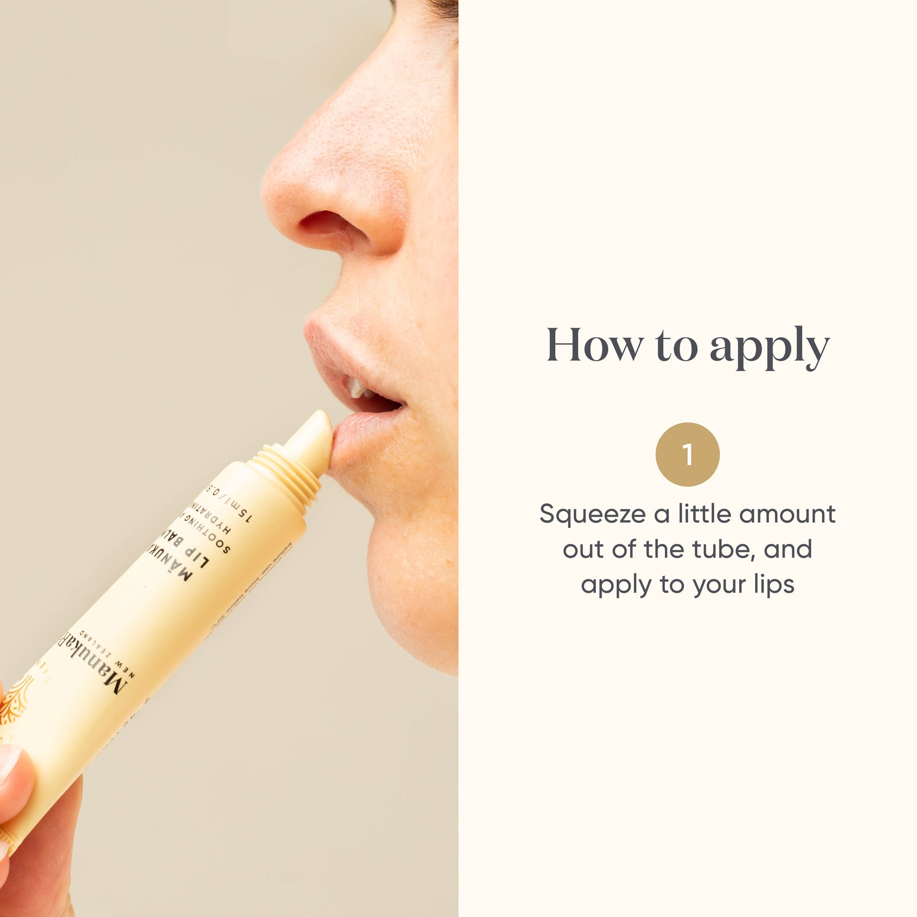 How to apply guide for ManukaRx Mānuka Lip Balm